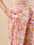 Janasya Baby Pink A-Line Cotton Co-Ords | Grocsy