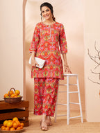 Janasya Multi Straight Cotton Co-Ords | Grocsy
