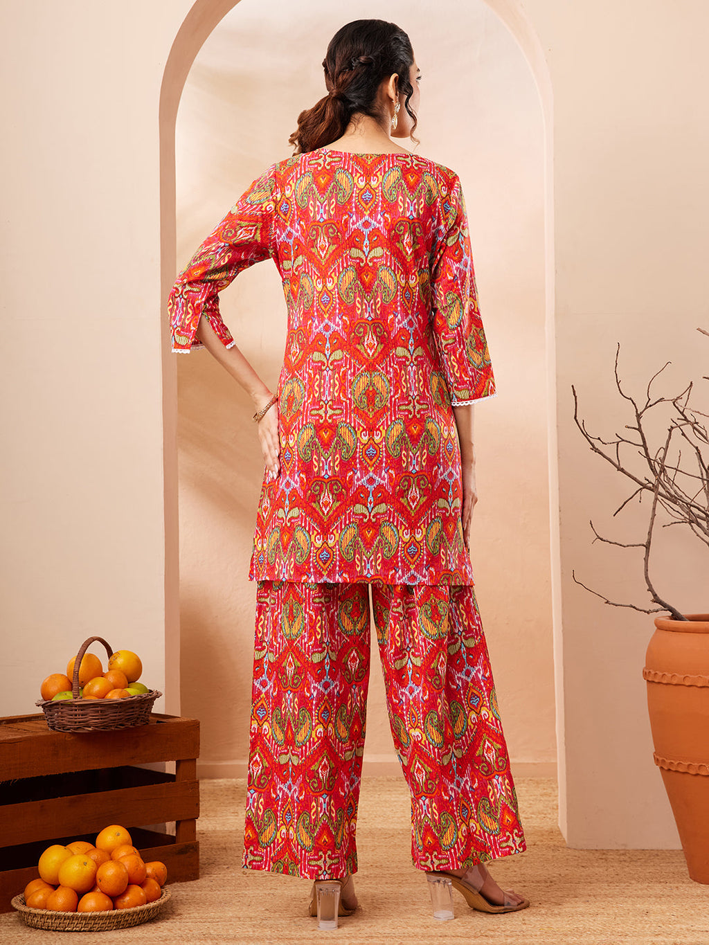 Janasya Multi Straight Cotton Co-Ords | Grocsy