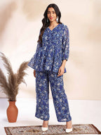 Janasya Multi A-Line Georgette Pant Co-ord Sets | Grocsy