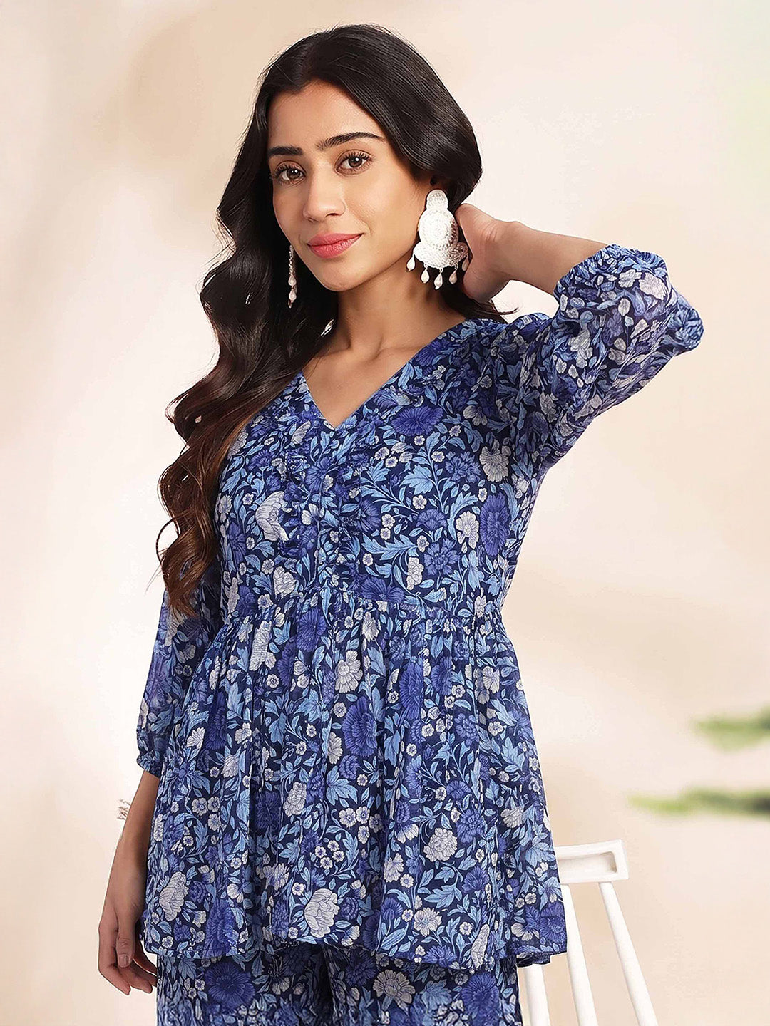 Janasya Multi A-Line Georgette Pant Co-ord Sets | Grocsy