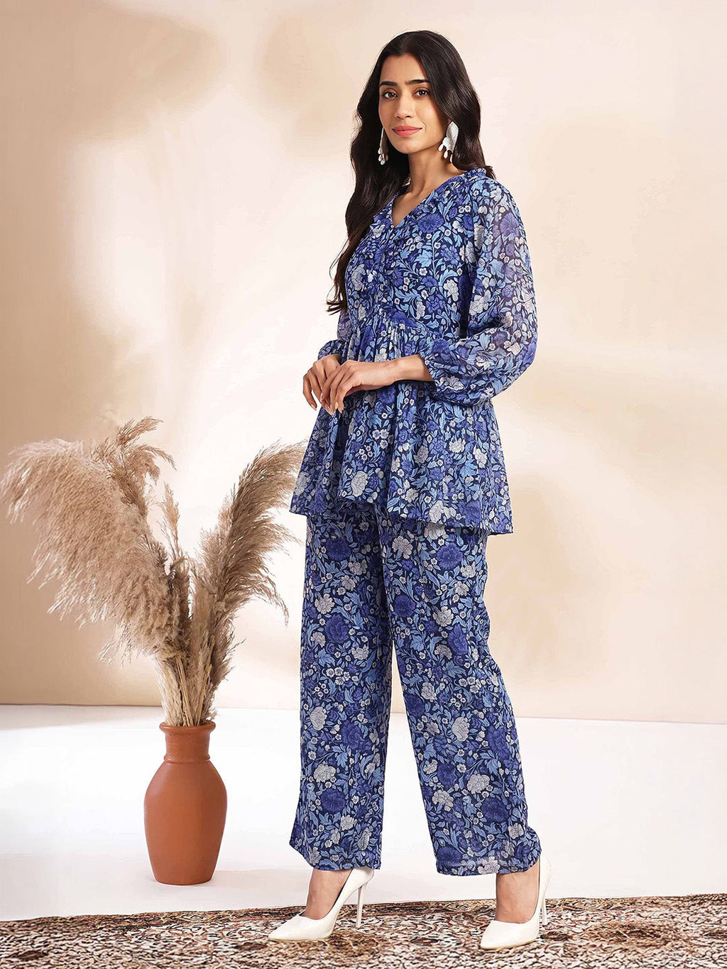 Janasya Multi A-Line Georgette Pant Co-ord Sets | Grocsy