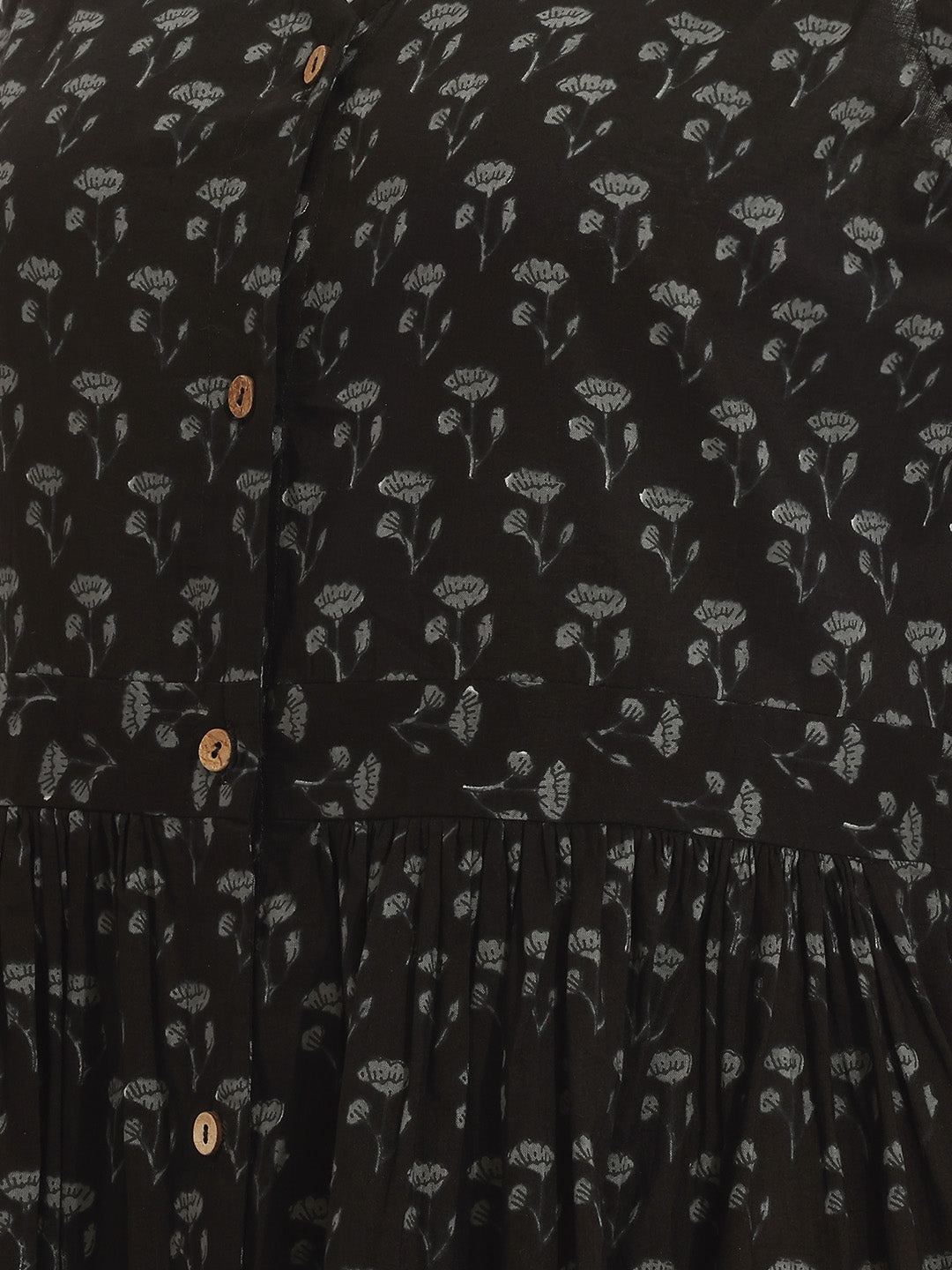 Janasya Black A-Line Cotton Dress | Grocsy