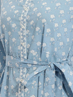 Janasya Sky Blue Shirt Style Cotton Dress | Grocsy