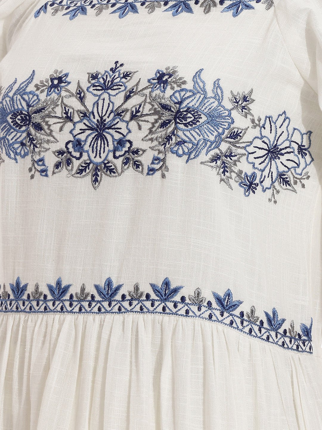 Janasya White Tiered Cotton Dress | Grocsy