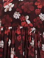 Janasya Brown Wrap Georgette Dress | Grocsy
