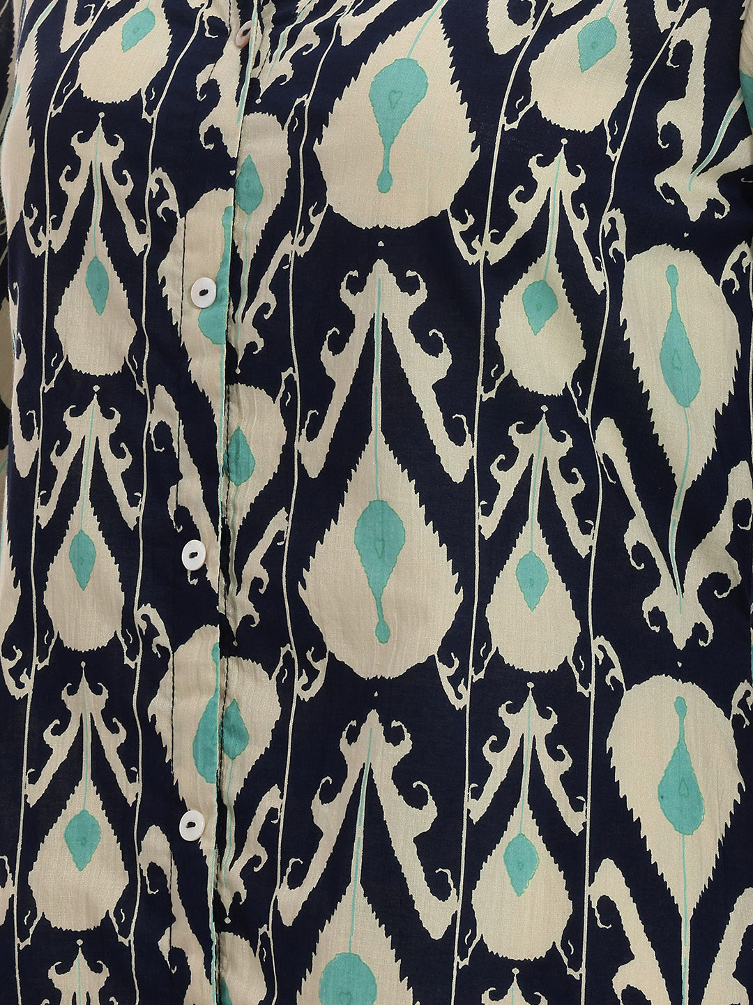 Janasya Navy Blue A-Line Cotton Dress | Grocsy