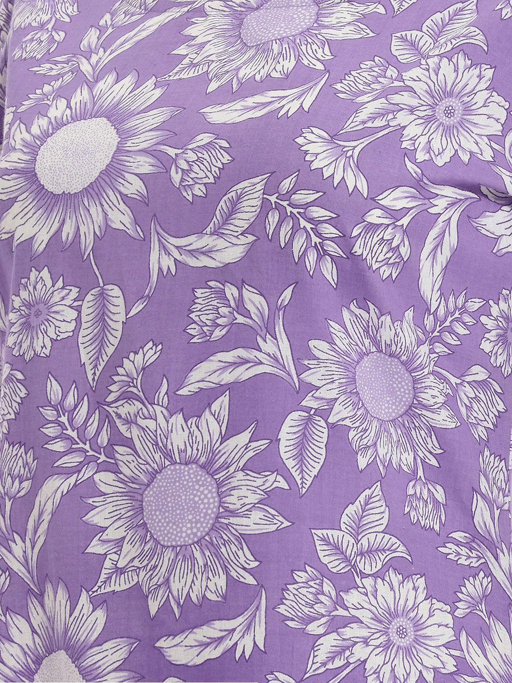 Janasya Lavender A-Line Cotton Dress | Grocsy