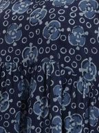 Janasya Indigo Tiered Cotton Dress | Grocsy