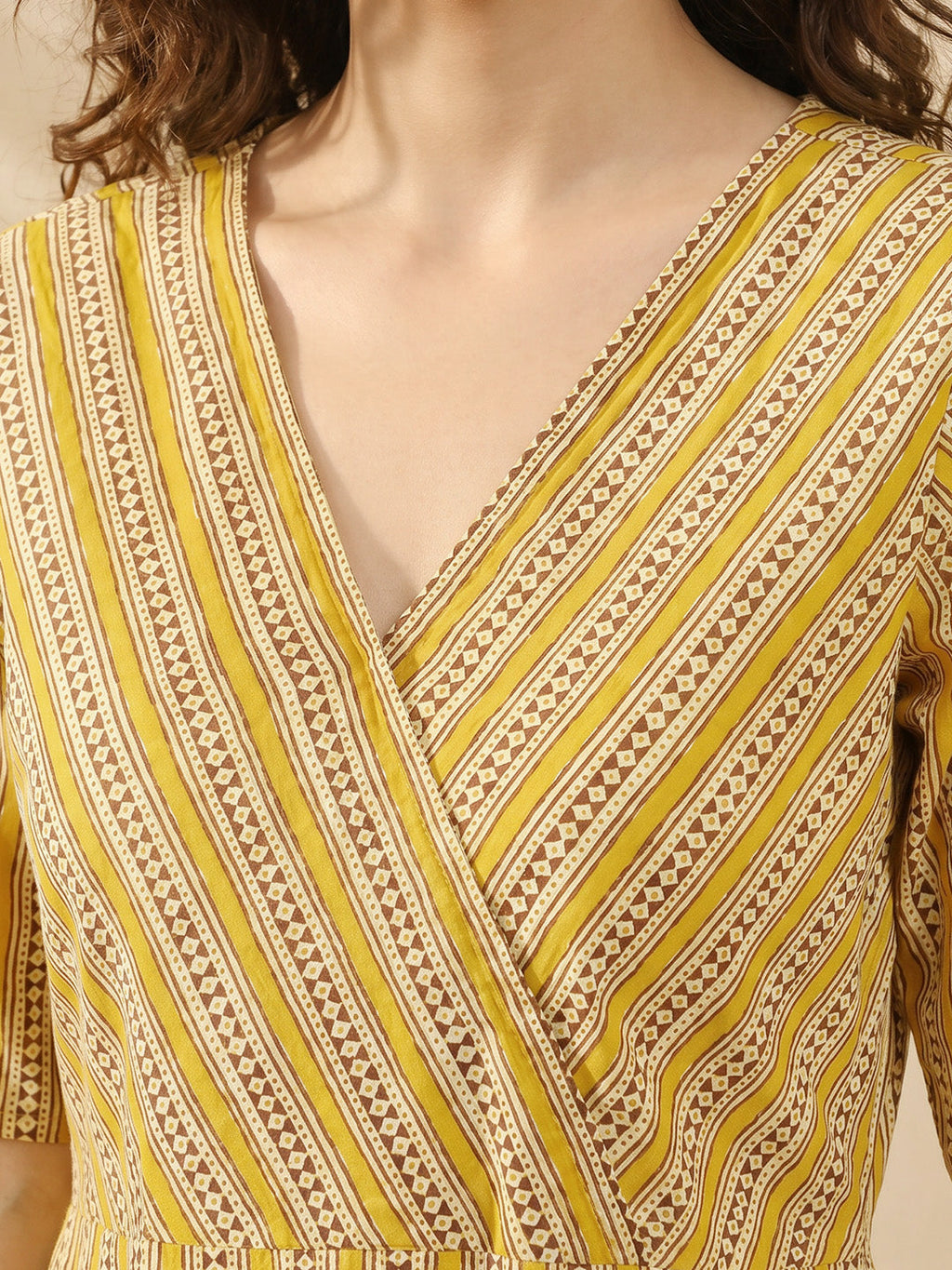 Janasya Mustard Straight Cotton Kurta | Grocsy