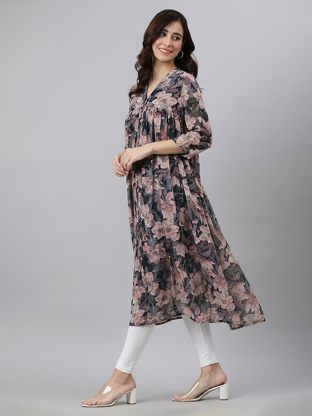 Janasya Multi A-Line Georgette Kurta | Grocsy