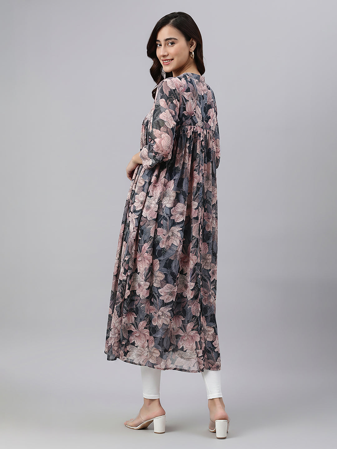 Janasya Multi A-Line Georgette Kurta | Grocsy