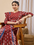 Janasya Maroon Straight Cotton Kurta,Bottom & Dupatta | Grocsy
