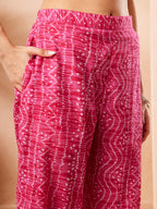 Janasya Pink Straight Cotton Kurta,Bottom & Dupatta | Grocsy