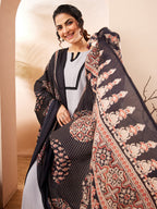 Janasya Grey Straight Rayon Kurta,Bottom & Dupatta | Grocsy