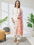 Janasya Off White Straight Chanderi Kurta,Bottom & Dupatta | Grocsy