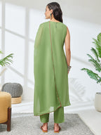 Janasya Mint Straight Cotton Kurta,Bottom & Dupatta | Grocsy