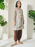 Janasya Cream A-Line Cotton Tunic | Grocsy
