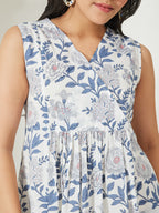 Janasya White A-Line Cotton Tunic | Grocsy