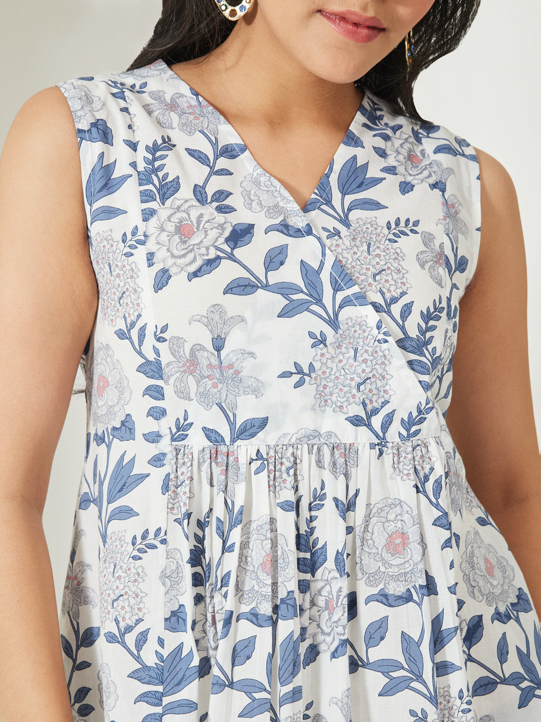Janasya White A-Line Cotton Tunic | Grocsy