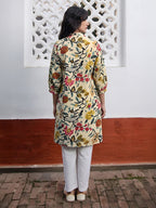 Janasya Beige A-Line Cotton Tunic | Grocsy