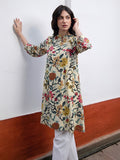 Janasya Beige A-Line Cotton Tunic | Grocsy