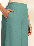 Janasya Sage Dobby Chiffon Self Design Co-Ords | Grocsy