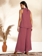 Janasya Coral Dobby Chiffon Self Design Co-Ords | Grocsy