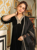 Janasya Black Velvet Embroidered Kurta,Bottom & Dupatta | Grocsy