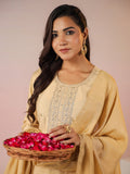 Janasya Light Chanderi Embroidered Straight Kurta Set | Grocsy