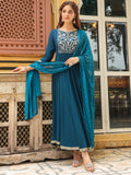 Janasya Dark Rayon Yoke Embroidery Anarkali Kurta Set | Grocsy