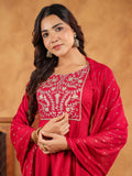 Janasya Pink Rayon Embroidered Kurta,Bottom & Dupatta | Grocsy