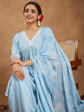 Janasya Light Rayon Ethnic Motifs A-Line Kurta Set | Grocsy
