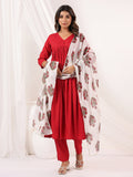 Janasya Dark Rayon Embellished A-Line Kurta Set | Grocsy