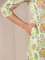 Janasya Light Cotton Floral Straight Top & Bottom Set | Grocsy