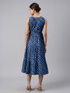 Janasya Bright Cotton Floral Tiered Dress | Grocsy