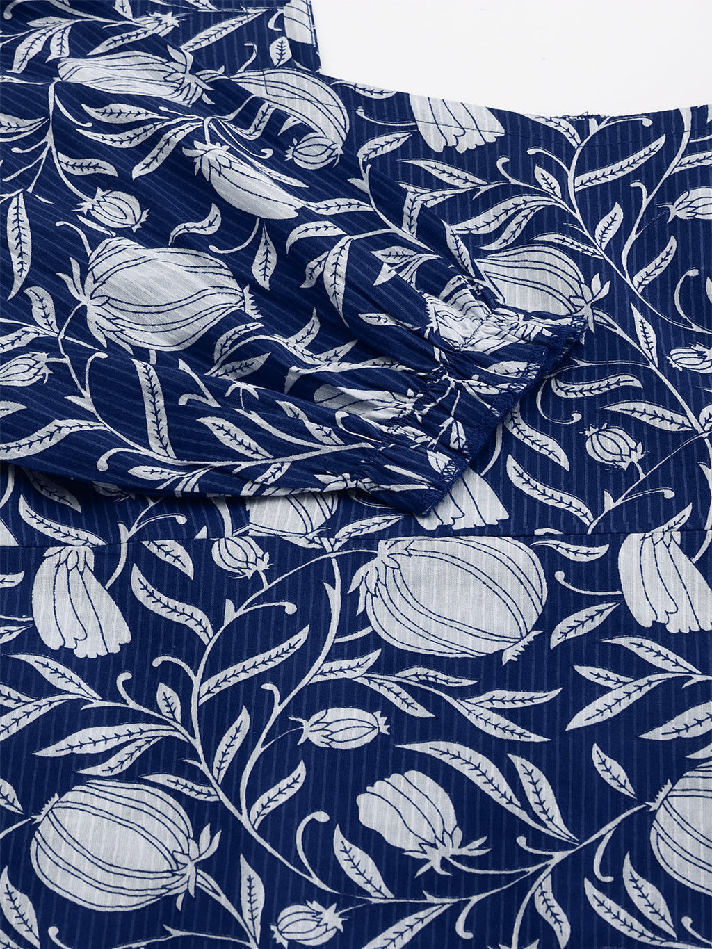 Janasya Dark Cotton Floral A-Line Dress | Grocsy