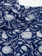 Janasya Dark Cotton Floral A-Line Dress | Grocsy