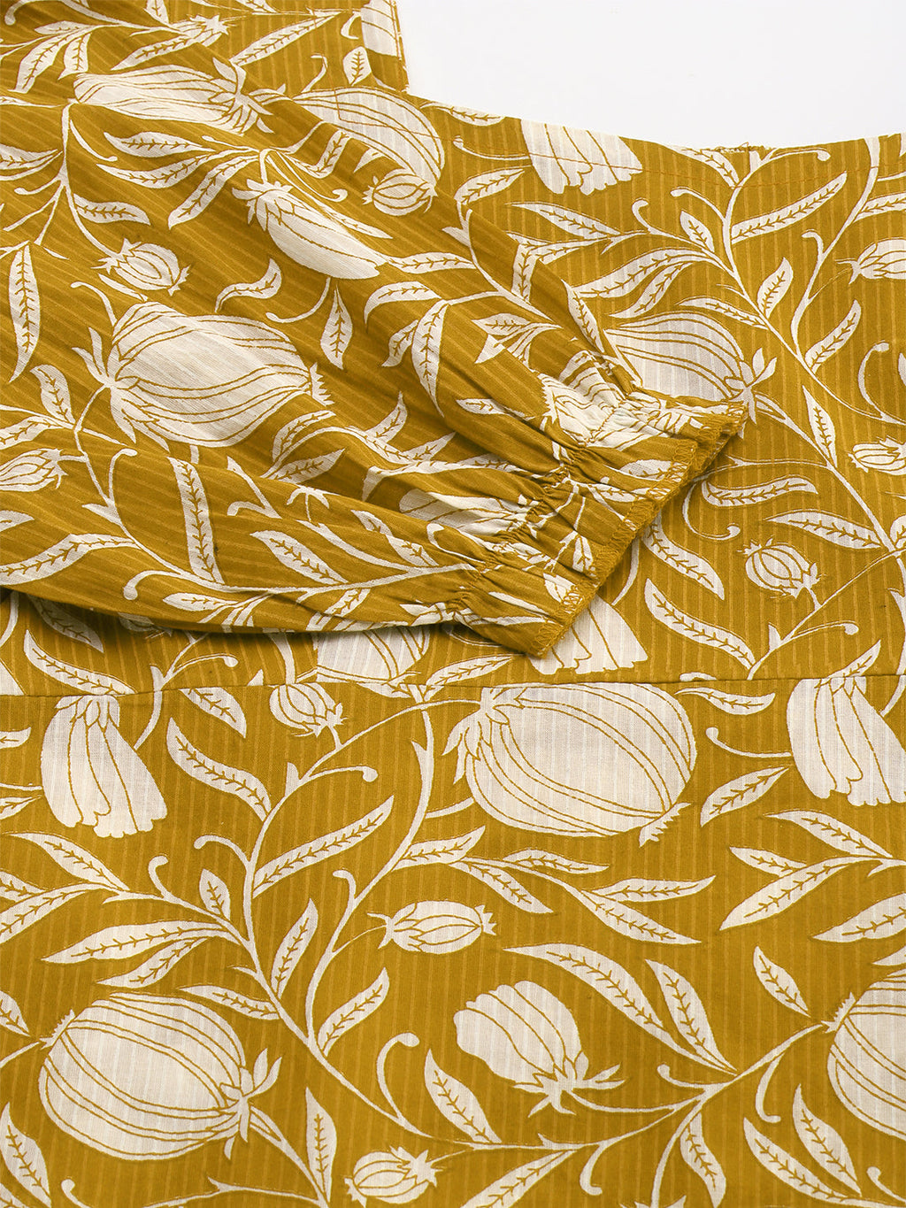 Janasya Dark Cotton Floral A-Line Dress | Grocsy