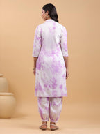 Janasya Bright Cotton Tie & dye Straight Kurta Set | Grocsy