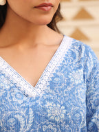 Janasya Bright Cotton Kalamkari Straight Kurta Set | Grocsy