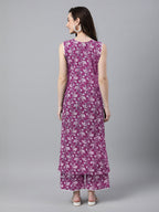 Janasya Bright Cotton Floral A-Line Kurta Set | Grocsy
