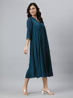 Janasya Bright Dobby Chiffon Self Design Flared Kurta | Grocsy