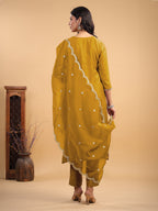 Janasya Light Chanderi Solid Straight Kurta Set | Grocsy