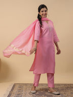 Janasya Light Cotton Blend Solid Straight Kurta Set | Grocsy