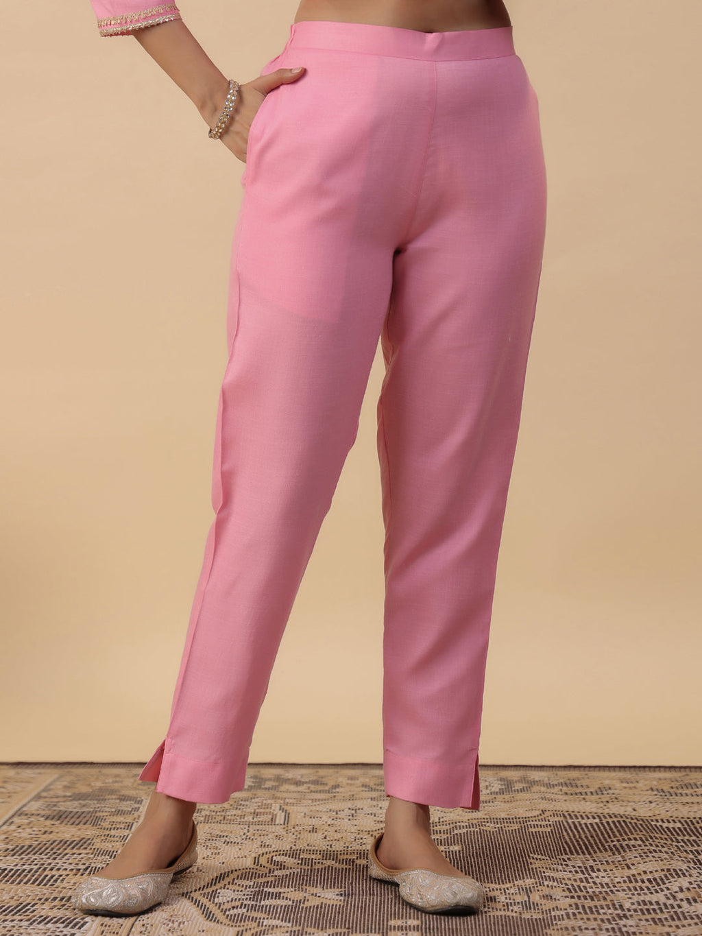 Janasya Light Cotton Blend Solid Straight Kurta Set | Grocsy