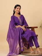 Janasya Bright Cotton Blend Solid Straight Kurta Set | Grocsy