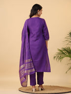 Janasya Bright Cotton Blend Solid Straight Kurta Set | Grocsy