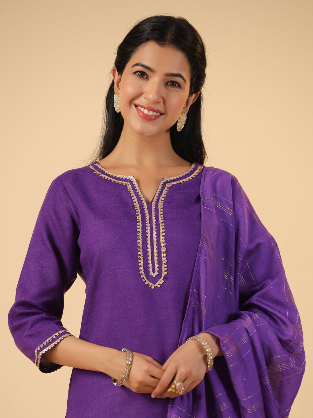 Janasya Bright Cotton Blend Solid Straight Kurta Set | Grocsy