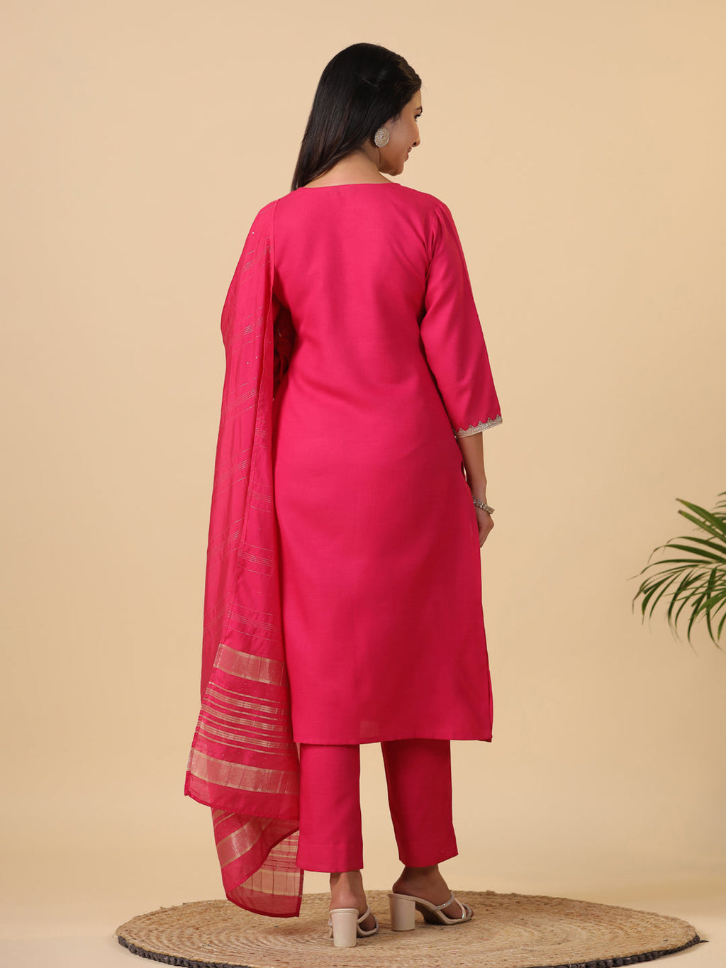 Janasya Bright Cotton Blend Solid Straight Kurta Set | Grocsy